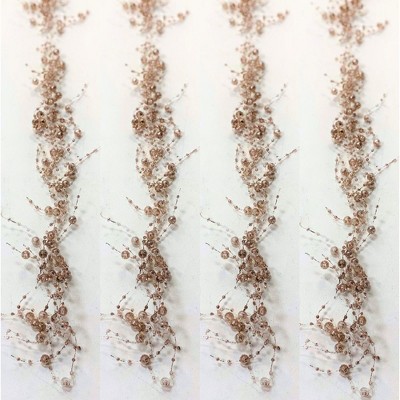 Sullivans Decorative Glittered Bead Garland, Set of 4, 6'L Gold