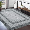 Grey/Blue Washable Runner Rug, Non-Slip Modern Hallway Carpet, Stain Resistant Low Pile Mat for Living Room, Bedroom, Kitchen - 3 of 4