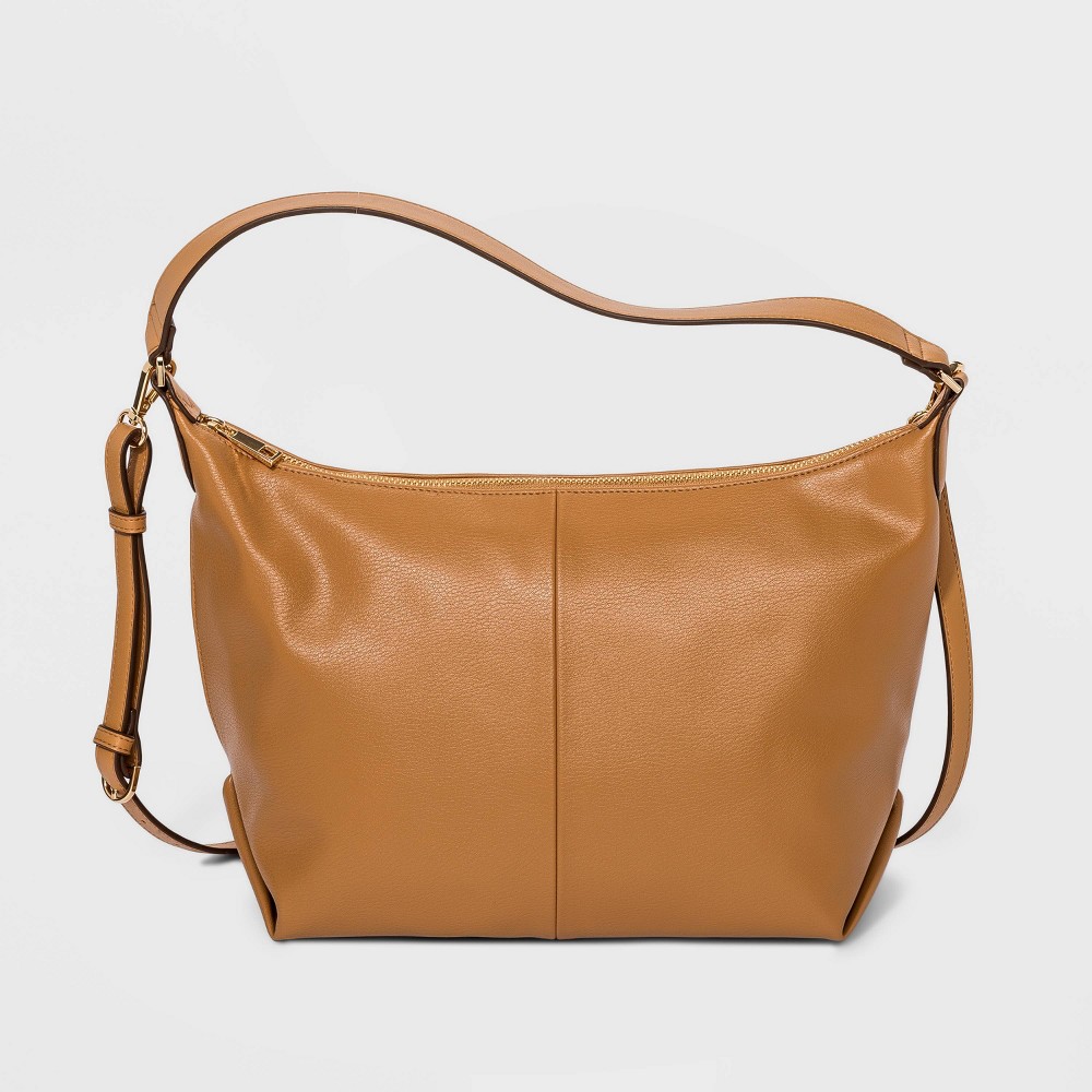 Zip Closure Square Crossbody Bag - A New Day Caramel