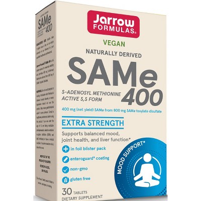 Jarrow Formulas, Inc. Vegan Naturally Derived Same 400 Extra Strength 400 mg 30 Tabs.