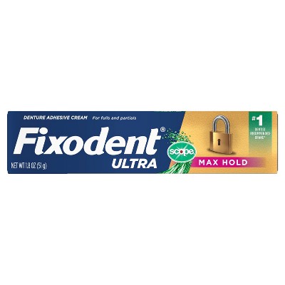 Fixodent Ultra Max Hold Plus Scope Secure Denture Adhesive 1.8oz