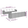 vidaXL Patio Sofa Set with Cushions Outdoor Furniture 9 Piece Poly Rattan - Gray - 3 of 4
