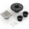6 Inch Square Shower Floor Drain,Quadrato Pattern Grate Removable,with Flange Hair Filter,Stainless Steel - 4 of 4