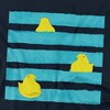 Easter Peeping Behind Stripes Adult T-Shirt Navy - 2 of 4