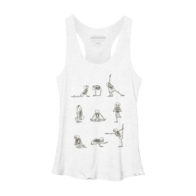 Women's Design By Humans Skeleton Yoga By huebucket Racerback Tank Top