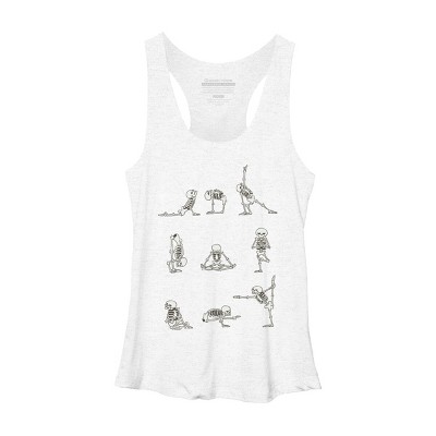 Women's Design By Humans Pug Yoga By Huebucket Racerback Tank Top