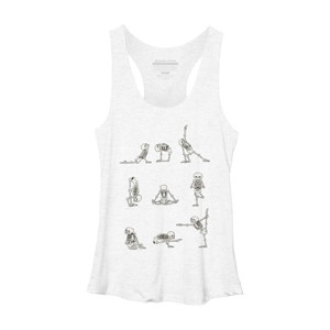 Women's Design By Humans Skeleton Yoga By huebucket Racerback Tank Top - 1 of 3