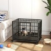 36" Heavy Duty Metal Dog Crate with Lockable Wheels,Double Door And Removable Tray,Indoor Kennel Cage for Medium Dogs–LAOTIES - 3 of 4