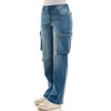 Derek Heart Womens Mid Rise, Relaxed Jeans with Rhinestones - 2 of 4