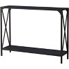 Kings Brand Furniture – Kandin Modern Console Sofa Table with Storage Shelf, Pewter/Black Glass - Perfect for Entryways and Living Rooms - 3 of 4