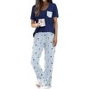 Ekouaer Pajama Sets for Women 2 Piece Short Sleeve Pj Sets With Long Printed Pants Sleepwear Casual Lounge Sets - 2 of 4