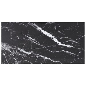 vidaXL - 39.4"x19.7" Black Table Top, Tempered Glass with Marble Design, Perfect for Dining Tables, Coffee Tables and Garden Tables - 1 of 4