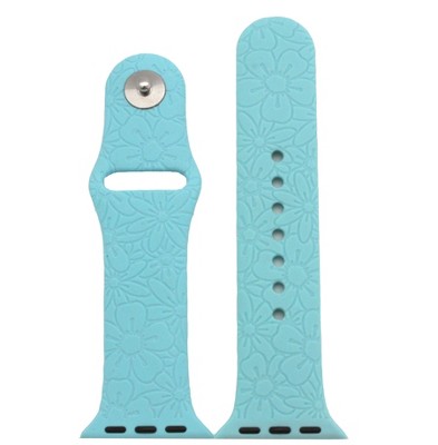 Engraved Light Blue Printed Silicone Apple Watch Band 38mm : Target