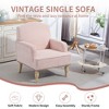 Kumasinova Club Chair with Vintage Wood Legs,Modern Accent Chair with Nailhead Trim,Comfy Reading Chair for Living Room,Bedroom,Holds 300lbs - 3 of 4