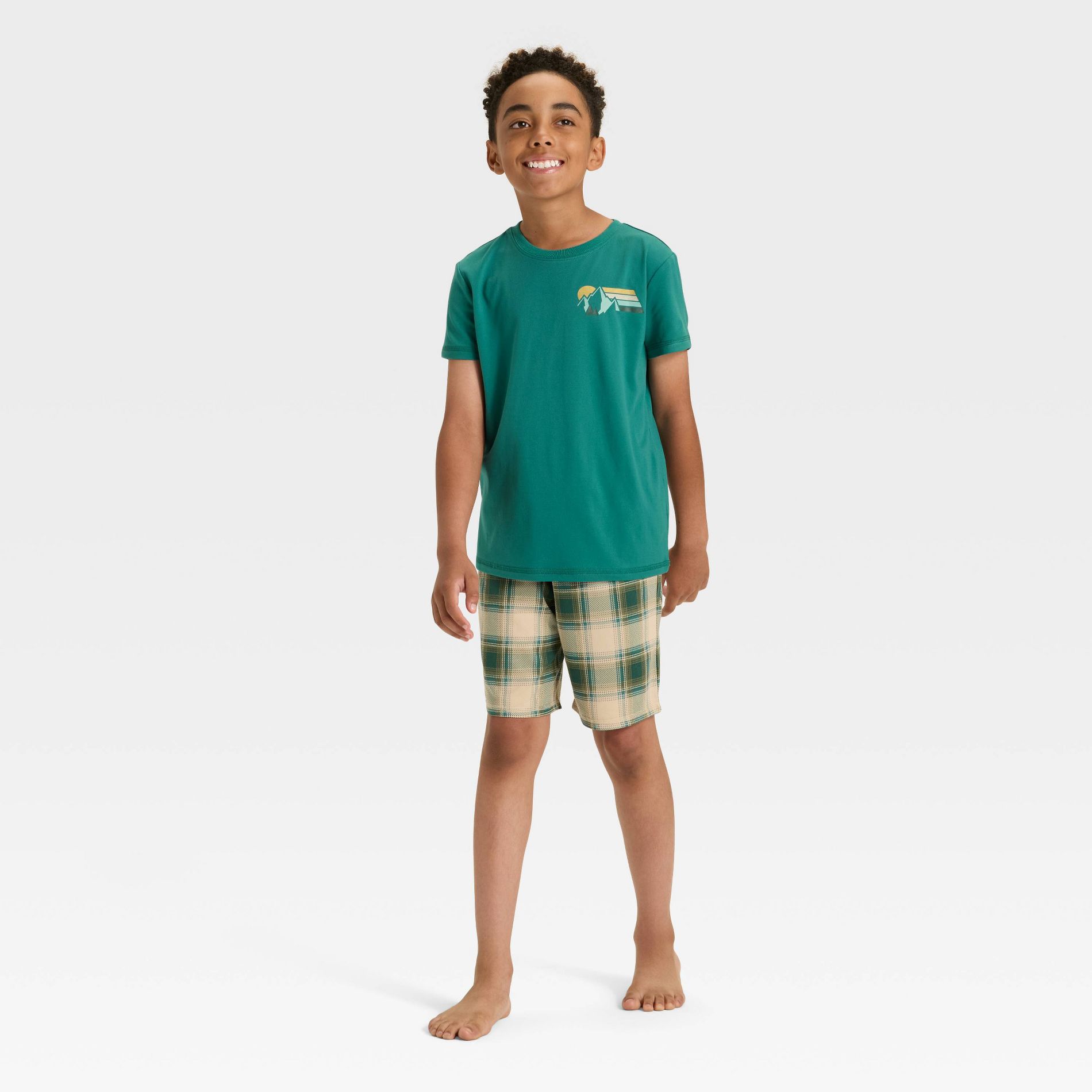 Boys' 2pc Short Sleeve Pajama Set - Cat & Jack™ Green XS