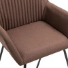 CLIHOME Modern Dining Chairs with Arms, Soft Upholstered Fabric Armchairs with Powder-Coated Steel Legs for Kitchen & Dining Room(Set of 2) - 2 of 4