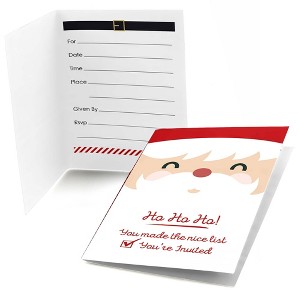 Big Dot of Happiness Jolly Santa Claus - Fill-in Christmas Party Invitations (8 Count) - 1 of 4