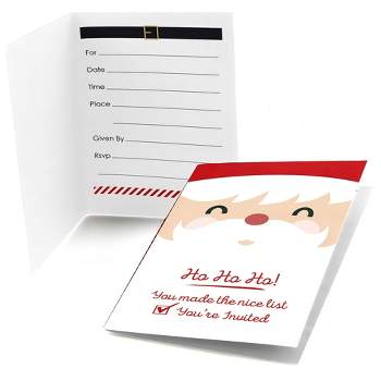 Big Dot of Happiness Jolly Santa Claus - Fill-in Christmas Party Invitations (8 Count)