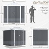 LACOO 8' x 6' Peak-Roof Patio Metal Shed - 4 of 4