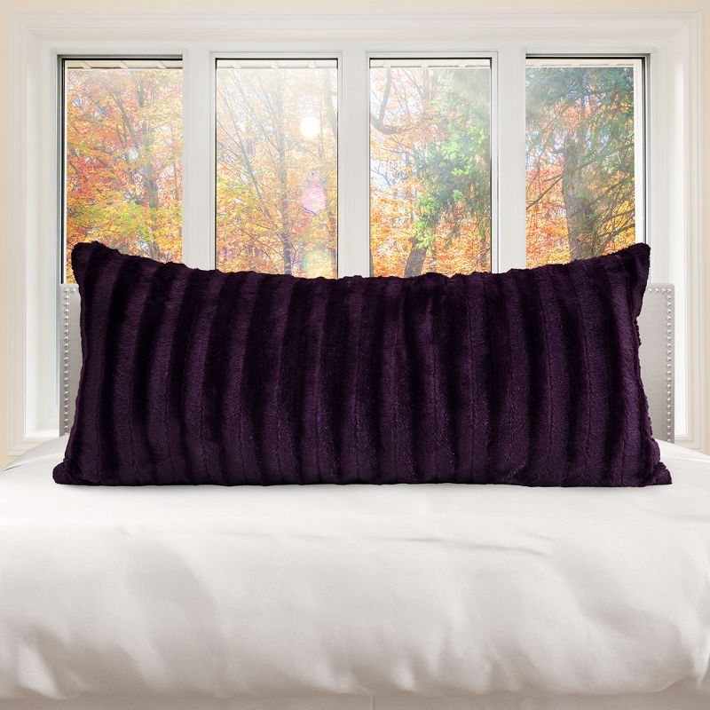 Cheer Collection Decorative Faux Fur Body Pillow - 18" x 40", 1 of 9