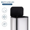 Stainless Steel Trash Can 3.2 Gal/12L with Lid, Step-On Pedal and Inner Bucket, Rectangular Design for Kitchen Office Living Room - 3 of 4