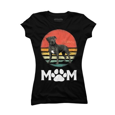 Junior's Design By Humans Mother's Day Pittie Mom Pitbull Dog Lovers By JorgeLopez T-Shirt