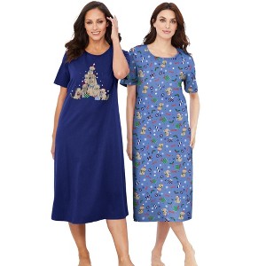 Dreams & Co. Plus Size 2-Pack Long Sleepshirts - 1 of 4