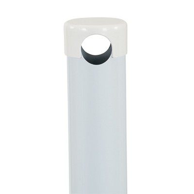 White Powder-Coated Steel T-Post Clothesline Pole with Plastic End Caps