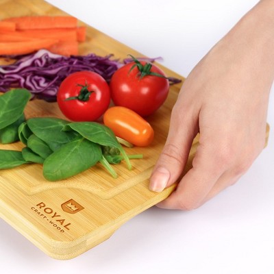Royal Craft Wood Bamboo Cutting Board (S, 12”x8”)