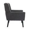 Lyngins Linen Blend Accent Chair, Upholstered Armchair with Curved Back, Modern Sofa Chair, Comfy Reading Chair for Living Room, Home Office - 3 of 4
