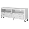 Monarch Contemporary Multimedia Entertainment Center TV Stand w/ Storage, White - 4 of 4