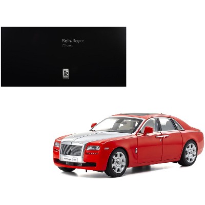 Rolls-Royce Ghost Red with Silver Metallic Hood 1/18 Diecast Model Car by Kyosho