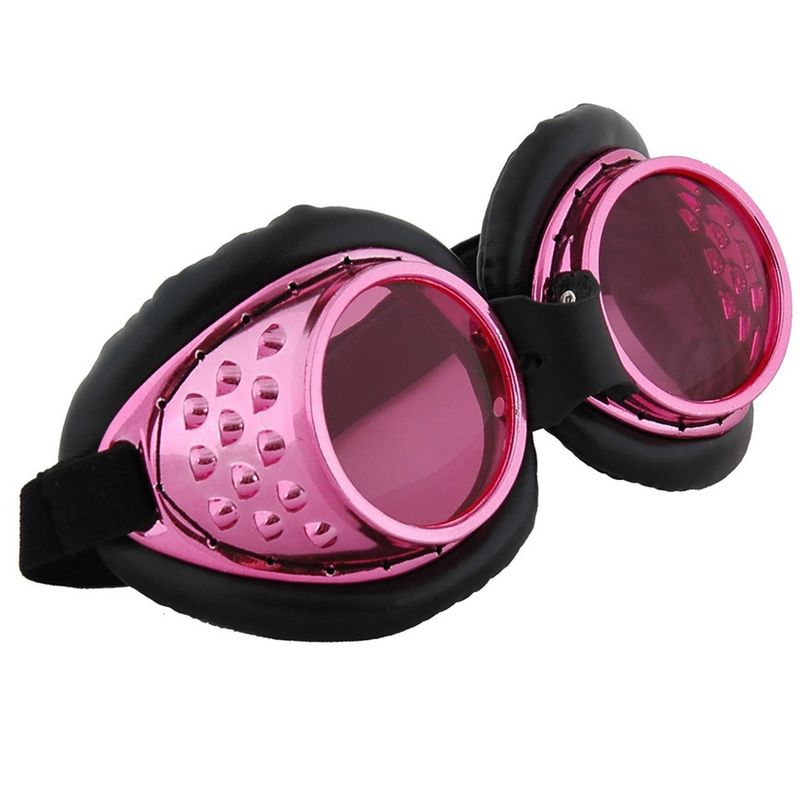HalloweenCostumes.com  Women Women's Radioactive Aviator Goggles, Black/Pink, 2 of 4