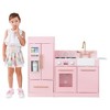 Teamson Kids Little Chef Charlotte All-in-One Modern Modular Pretend Play Kitchen with Accessories, Ice Dispenser, Oven, Microwave, Pink/Gold - 2 of 4