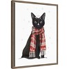 Amanti Art Black Cat Red Scarf by Fab Funky Canvas Wall Art Print Framed 16-in. W x 20-in. H. - 2 of 4
