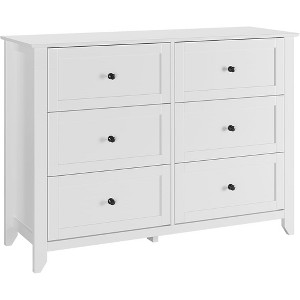 Wood Dresser for Bedroom, Chest of Drawers with 6 Drawer & Metal Handle, Closet Store Organizer - 1 of 4