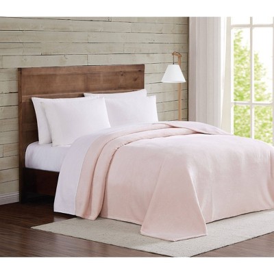 Blush Pink Velvet Plush Full/Queen Bed Blanket