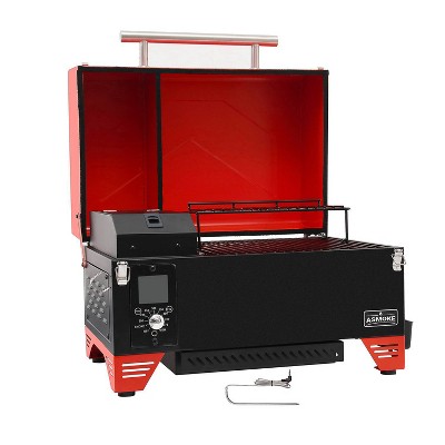 ASMOKE AS350 Portable Wood Pellet Grill and Smoker + Revolutionary ASCA System - Dark Red
