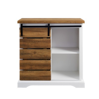 GlasFlength Decorative Storage Cabinets Accent Storage Cabinet with Sliding Door Free standing Cabinet for Living Room, Multicolored, 32"*16"*32"