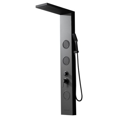 BWE 3-Jet Rainfall Shower Panel System with Rainfall Shower Head and Shower Wand