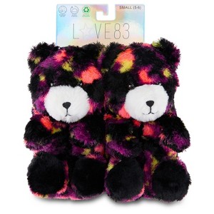 Love 83 3D Plush & Comfy Tye Die Collection Teddy Bear Novelty Slipper - Makes A Great Holiday & Birthday Present - 1 of 4