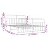 vidaXL Stylish Metal Double Bed Frame with Headboard, Footboard, and Built-in Storage Space - 3 of 4