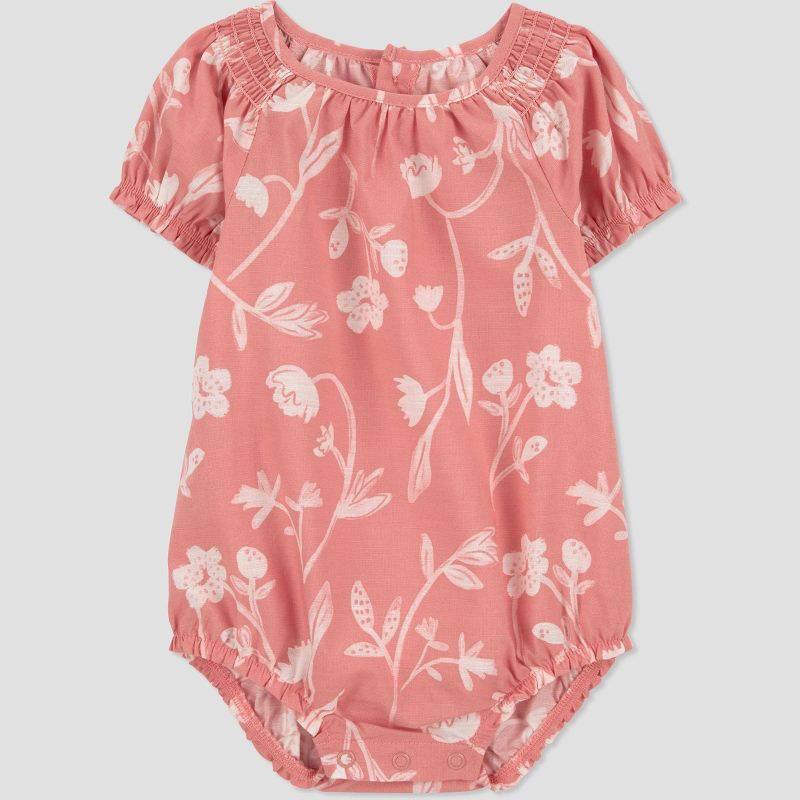 Carter's Just One You® Baby Floral Bubble Romper with Hat - Pink/White, 3 of 6