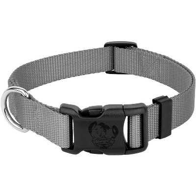 Country Brook Petz American Made Deluxe Silver Nylon Dog Collar