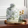 Dahlia Studios 10 1/2" High Green and White Ceramic Ginger Jar with Lid - 2 of 4