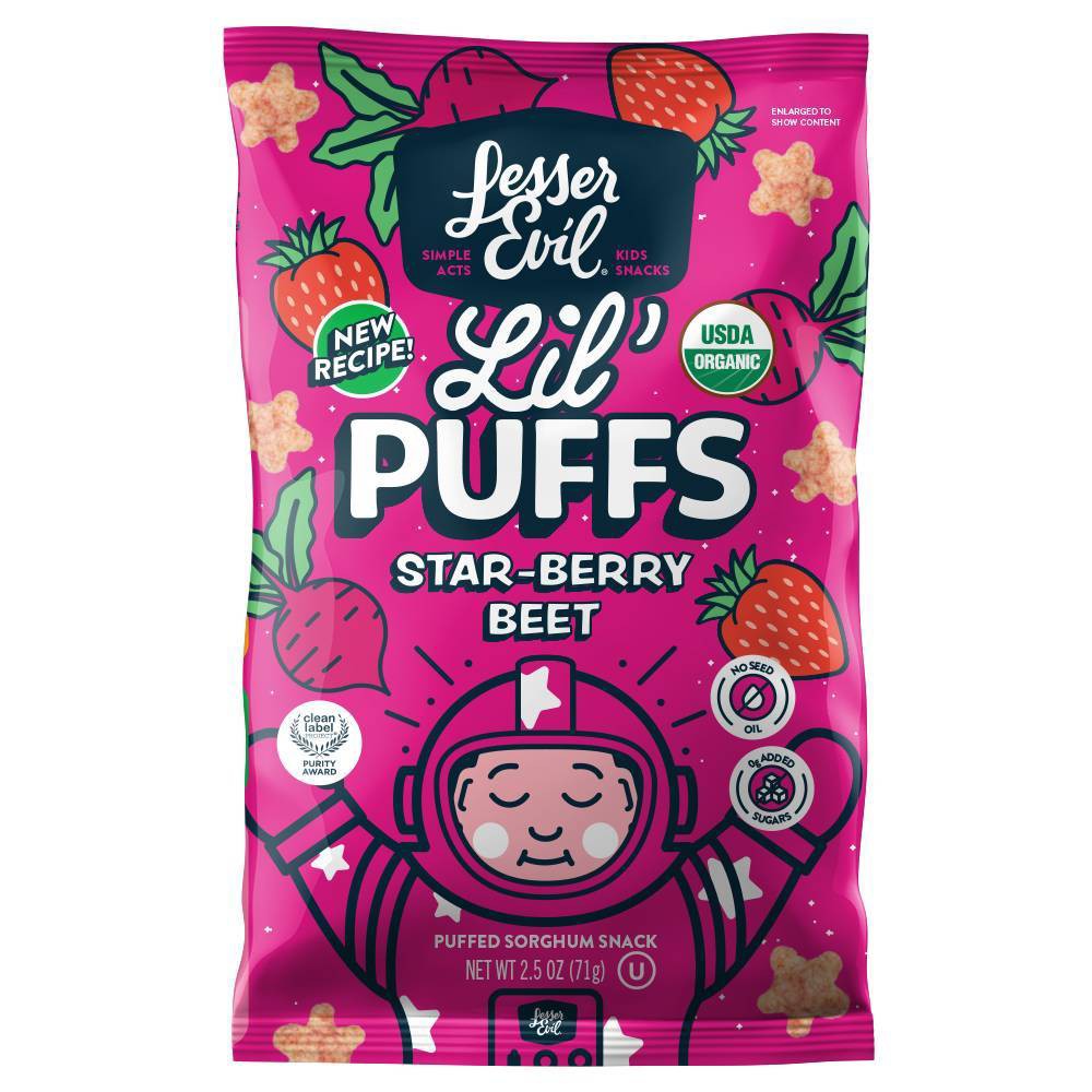LesserEvil Lil' Puff Star-Berry Beet Baby Food - 2.5oz