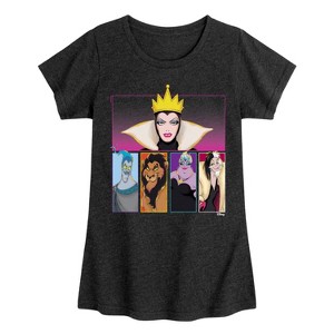 Girls' - Disney - Villains Evil Queen Ursula Cruella Scar Hades Fitted Short Sleeve Graphic T-Shirt - 1 of 4