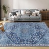 Area Rug, Washable Rug Machine Washable Non-Slip Low Pile Vintage Oriental Medallion Floral Carpet for Living Room/Bedroom/Nursery/Kitchen - 3 of 4