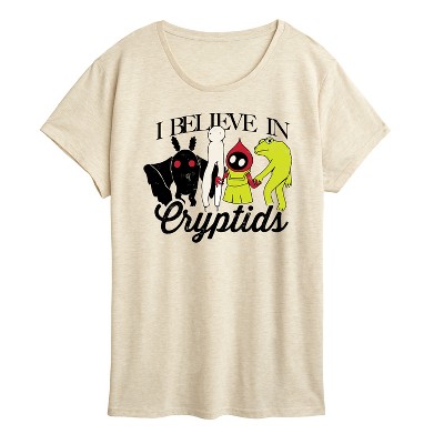 Women's - Instant Message - I Believe In Cryptids Short Sleeve Graphic T-Shirt