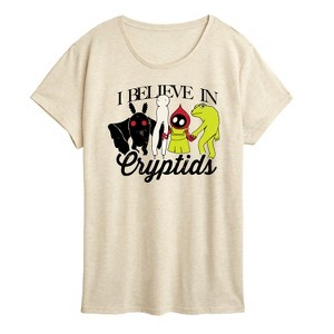 Women's - Instant Message - I Believe In Cryptids Short Sleeve Graphic T-Shirt - 1 of 4